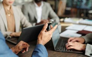 Small business owner creating website in 2025